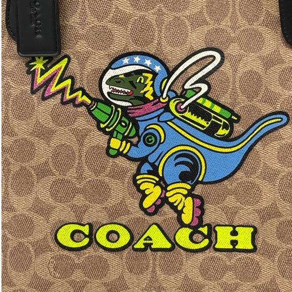 RETAIL $450 Coach Cosmic Rexy City Tote in Signature Canvas*HIGHLY COLLECTIBLE - Picture 5 of 15